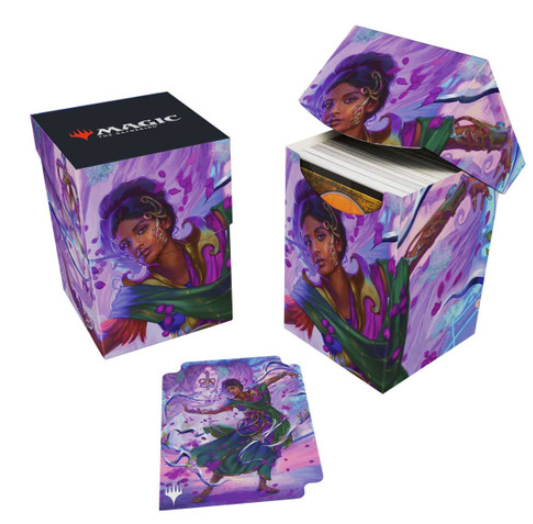 (image for) MTG Aetherdrift 100+ Deck Box Commander featuring Saheeli, Radiant Creator